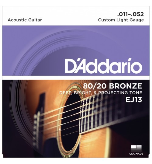 D'addario Custom Light Akustik Gitar Teli 0.11-0.52 EJ13