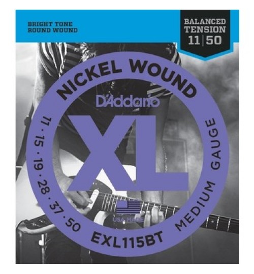 D'Addario EXL115BT Nickel Wound 11-50 011-050 Takım Tel Elektro Gitar Teli