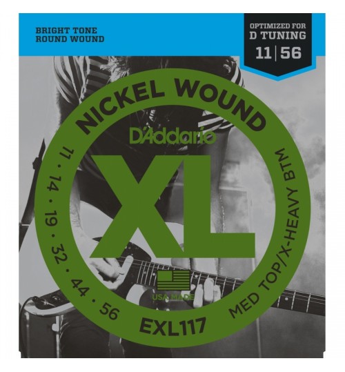D'Addario EXL117 Nickel Wound Medium Top/Extra-Heavy Bottom 011-056 Elektro Gitar Teli