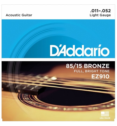  D'Addario EZ910  Light Takım Tel Akustik Gitar Teli 011-052