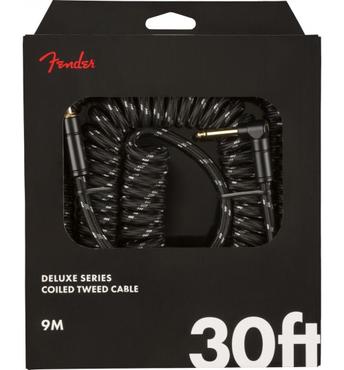 Fender Deluxe Coil Cable Altın Kaplama Uç 30 Black Tweed 9 Metre  0990823060