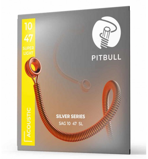 Pitbull Strings Silver Series SAG 10-47 SL Takım Tel Akustik Gitar Teli 010-047 